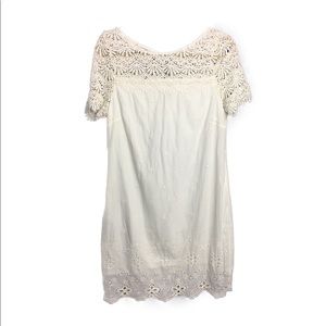 White Eyelet Mini Dress